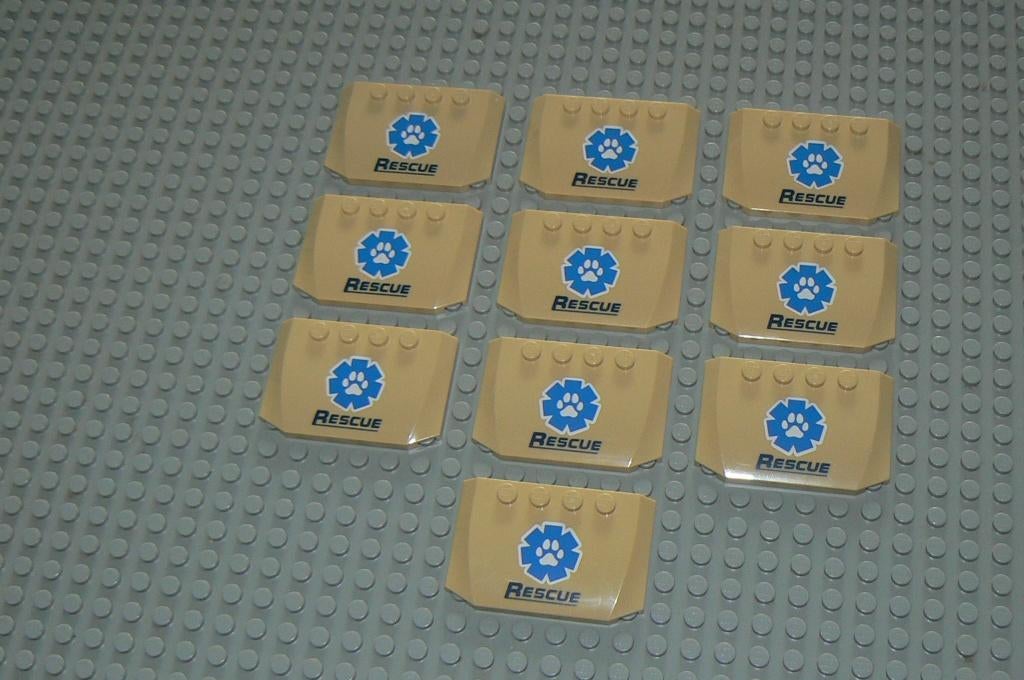 L1196 Auto dakjes 4x6 beige met opduk rescue 10 st., Ophalen of Verzenden, Nieuw, Losse stenen, Lego