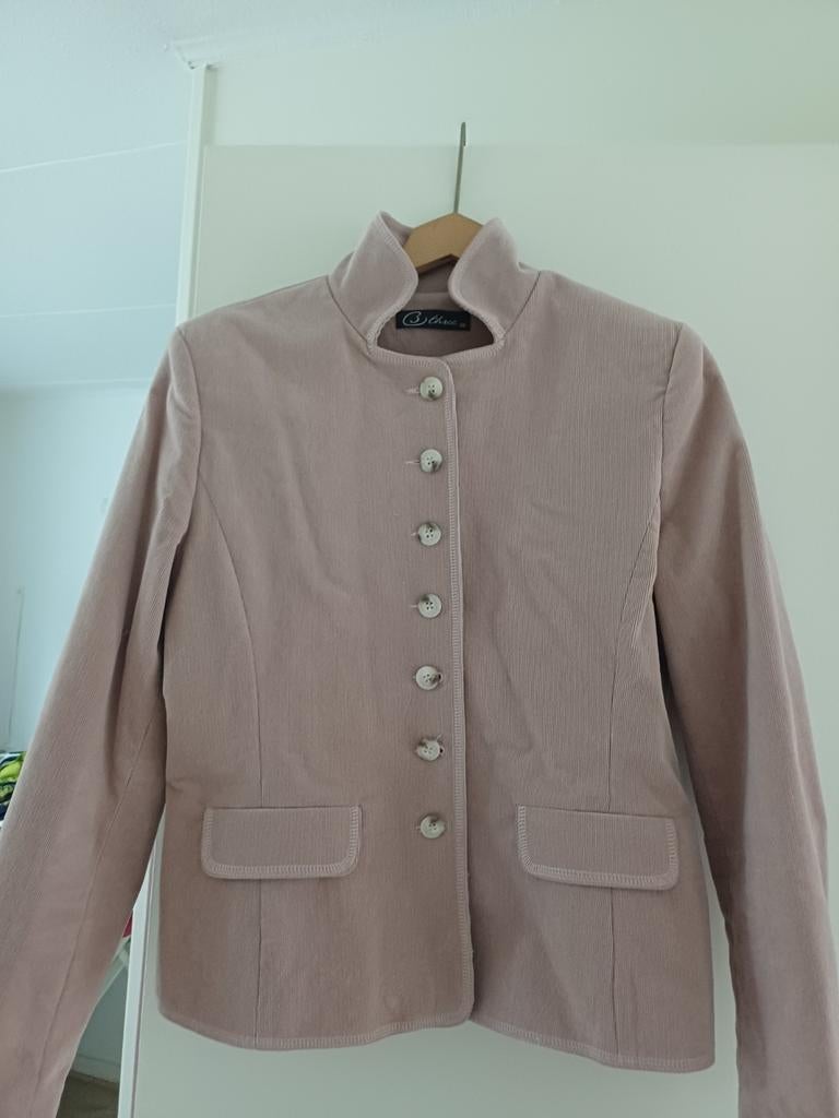 Zachtroze Rib colbertje maat 38, Ophalen of Verzenden, Nieuw, Maat 38/40 (M), Zwart