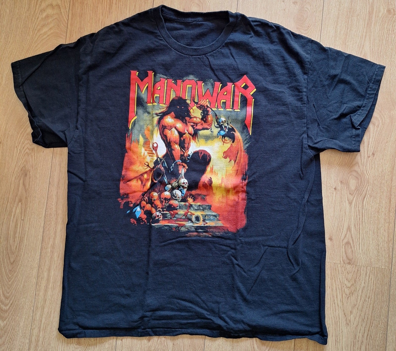 Manowar heavy metal tour shirt XL, Ophalen of Verzenden, Gedragen, Maat 56/58 (XL), Zwart