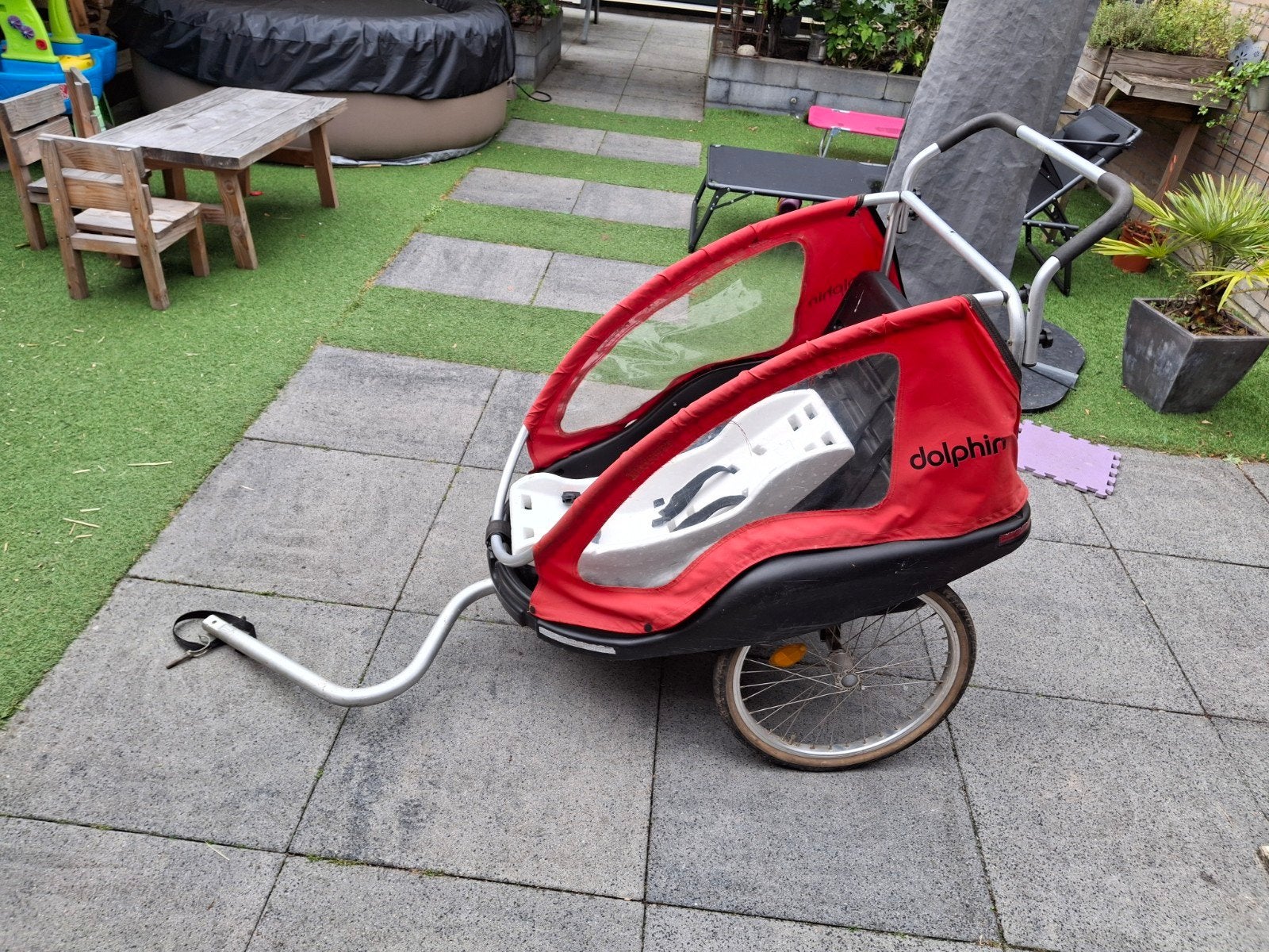 Dolphin fietskar - Gebruikt maar functioneel, Fietsen en Brommers, Fietsaccessoires | Aanhangers en Karren, Ophalen, Gebruikt