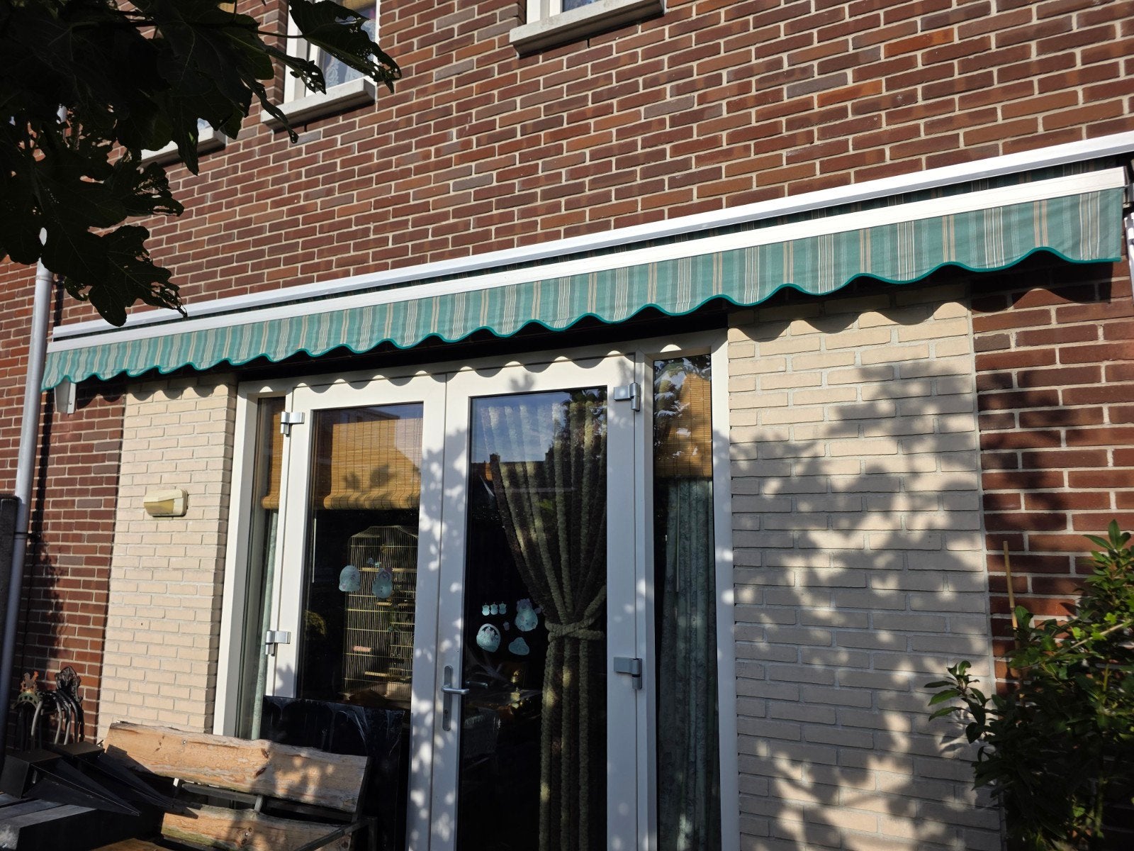 Vintage look zonnescherm luifel 5m x 3m, Tuin en Terras, Ophalen, Gebruikt, 450 cm of meer, 150 tot 300 cm