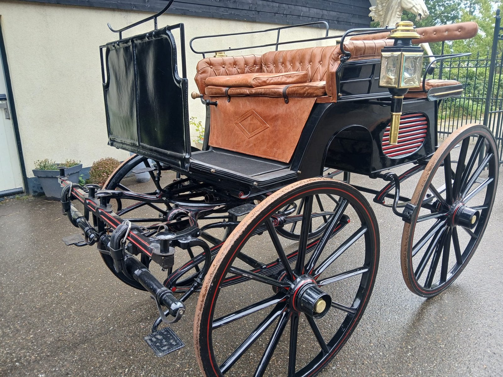 Zeer mooi antiek rijtuig koets menwagen te koop, Zo goed als nieuw, Overige typen, Paard