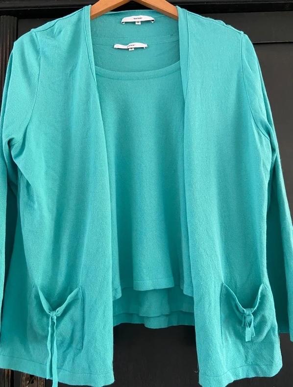 Twinset (trui en vest) van Natan. Maat 40NL., Maat 38/40 (M), Ophalen of Verzenden, Zo goed als nieuw, Korte mouw