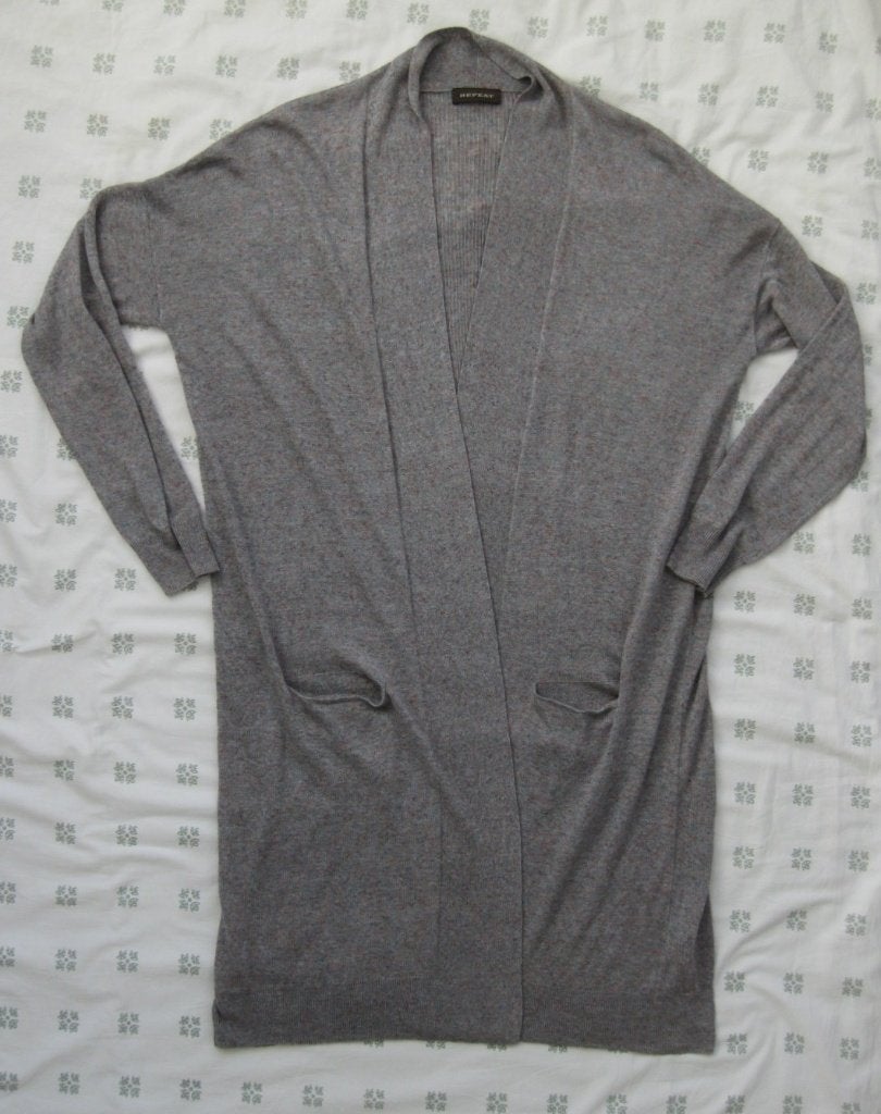 Repeat gemeleerd lang vest, taupe gemeleerd, mt 40 linnen, Overige kleuren, Ophalen of Verzenden, Zo goed als nieuw, Maat 38/40 (M)