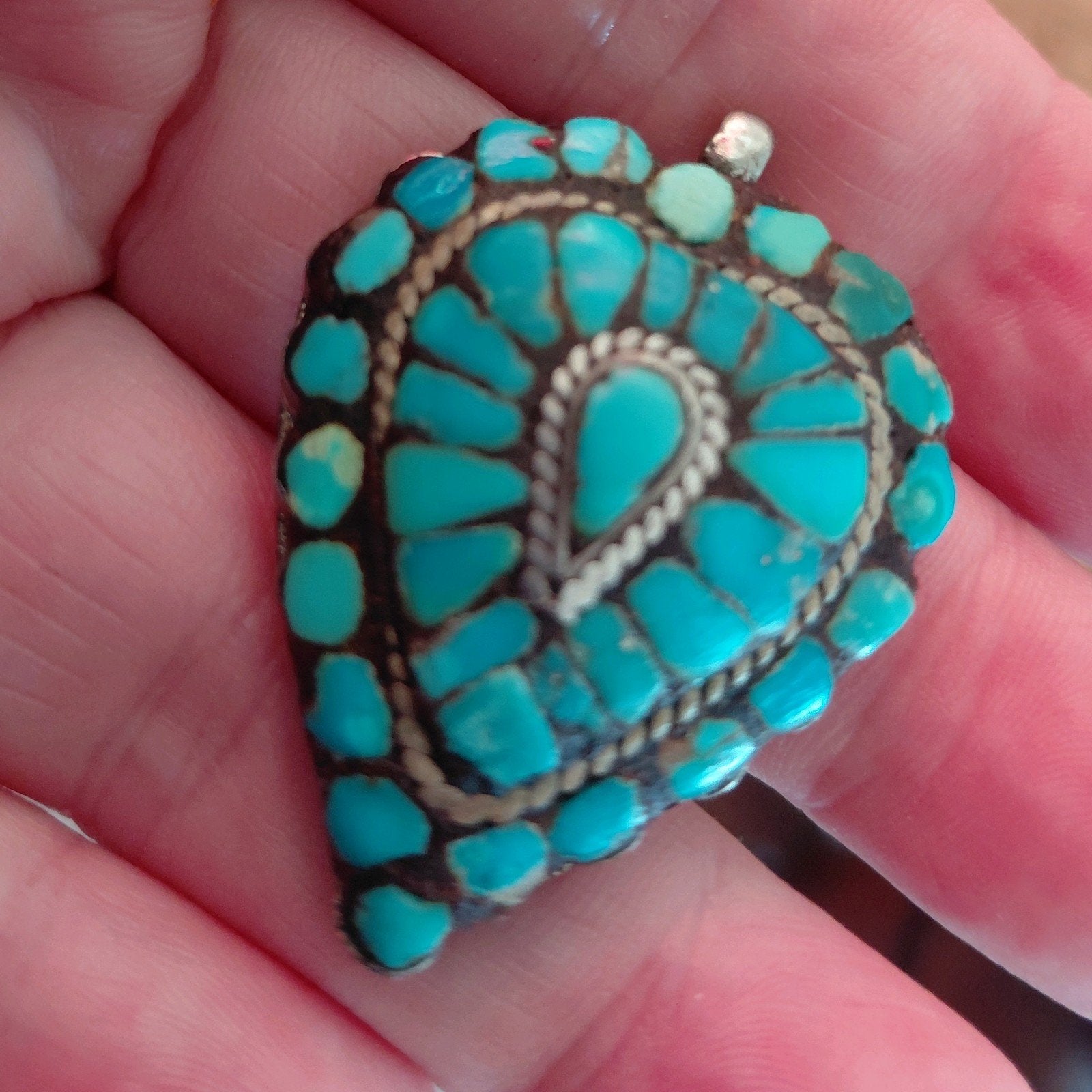 Navajo hanger met turkoois, Ophalen of Verzenden, Zo goed als nieuw, Zilver, Zilver