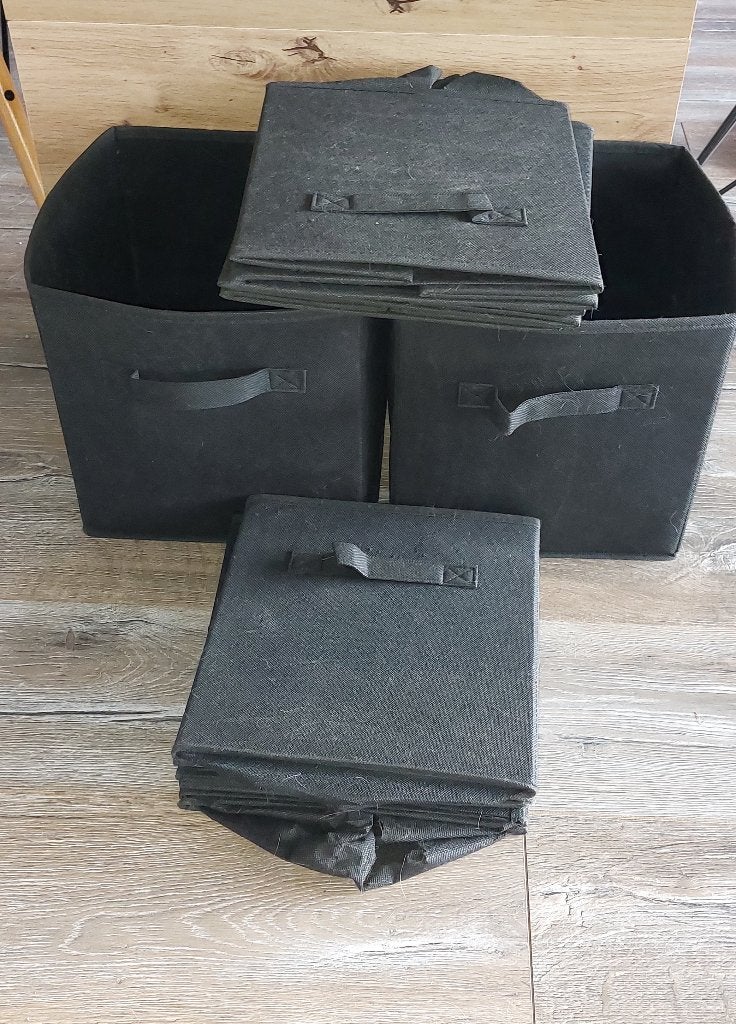 Zwarte Opbergdozen 9 stuks - Zo goed als nieuw, Zwart, Ophalen of Verzenden, Zo goed als nieuw, Modern
