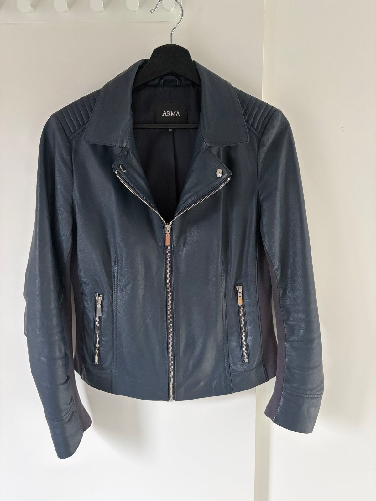 ARMA Leren Bikerjack Maat 40, Verzenden, Zo goed als nieuw, Maat 38/40 (M), Blauw