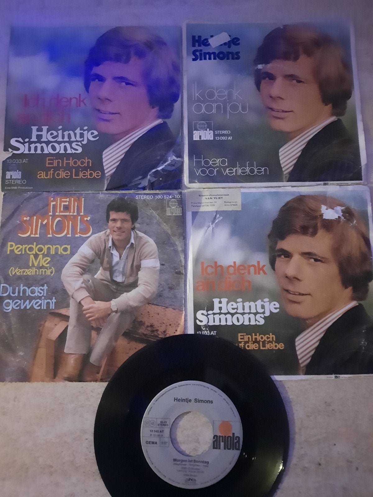 5x vinyl singels van Heintje Simons, Cd's en Dvd's, Vinyl Singles, Ophalen of Verzenden, Zo goed als nieuw, Pop