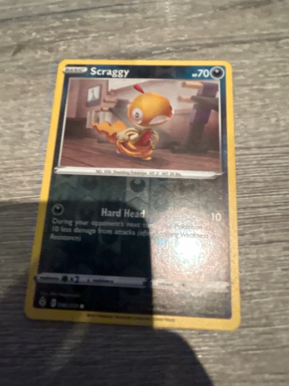 Pokémon Kaart Scraggy - Hard Head - 70 HP, Ophalen of Verzenden, Gebruikt, Losse kaart