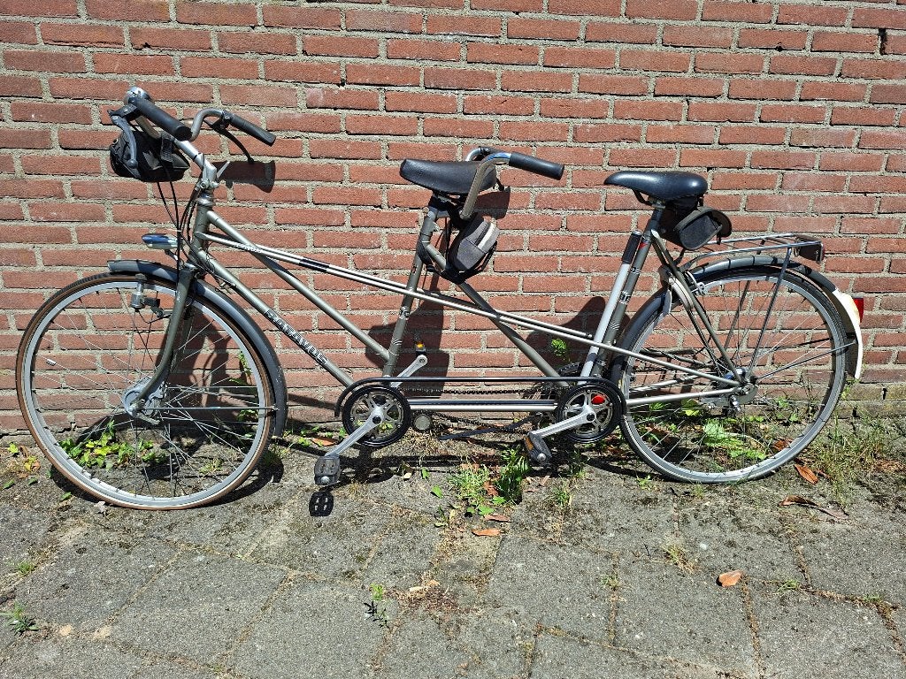 Tandem, Fietsen en Brommers, Fietsen | Tandems, Ophalen, Minder dan 10 versnellingen, Gebruikt, Velgrem