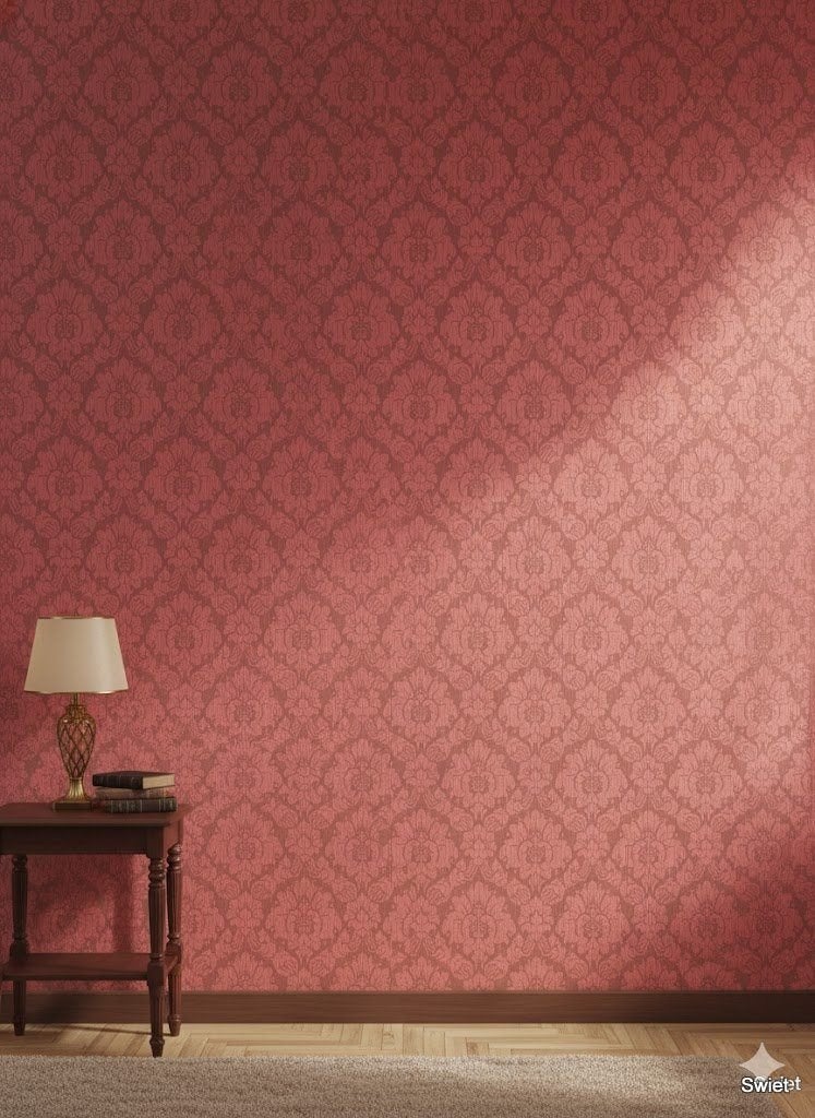 6982 rood goud vintage behang subtiel glans sanderson swiet, Verzenden, Rood