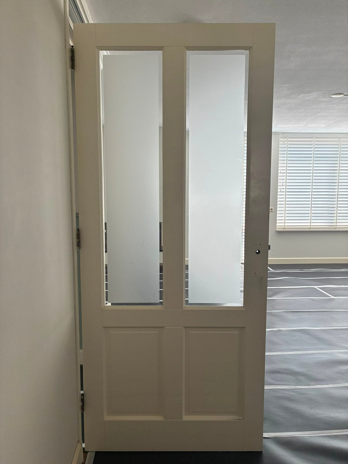 Houten binnendeur met glas, Ophalen, Zo goed als nieuw, Binnendeur