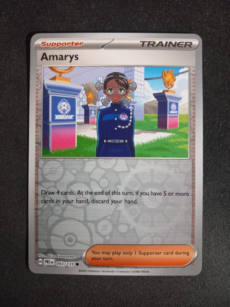 Pokemon Amarys 093/131 Prismatic Evolution Reverse NM, Verzenden, Zo goed als nieuw, Losse kaart, Foil
