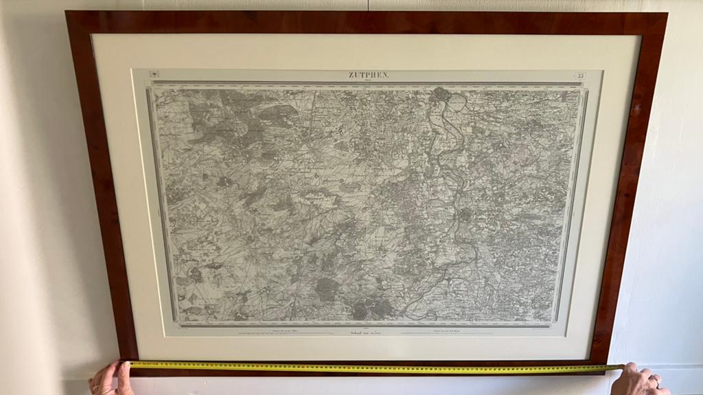 Kopie (militaire) topografische kaart sectie Zutphen 1851., Landkaart, 1800 tot 2000, Nederland, Ophalen