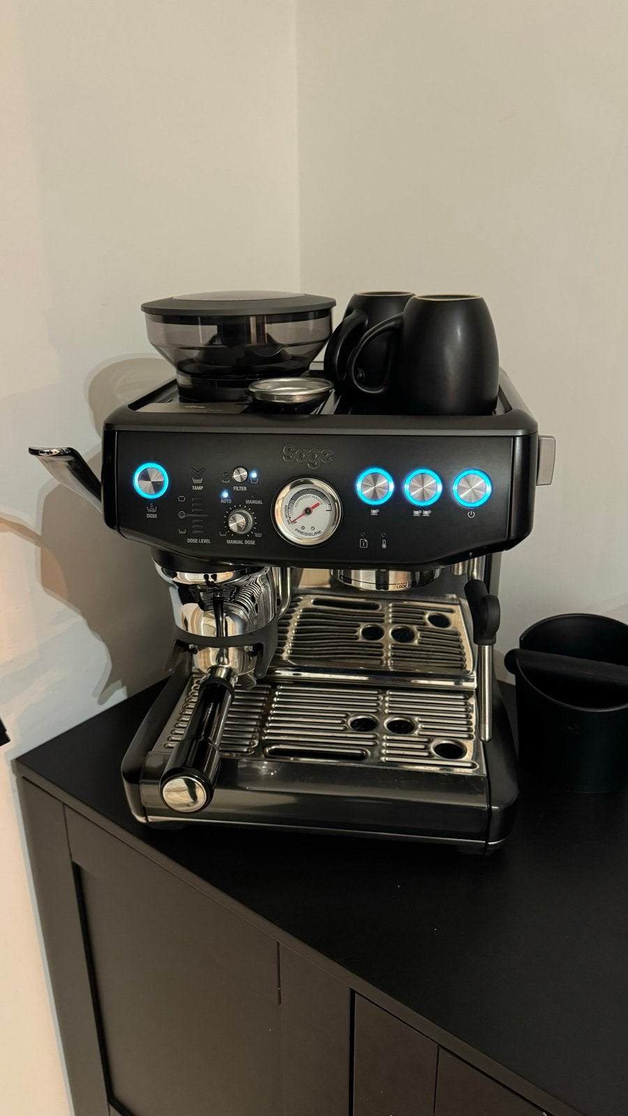 Sage Barista Express Impress Espressomachine, Witgoed en Apparatuur, Koffiezetapparaten, Gebruikt, Koffiebonen, Espresso apparaat