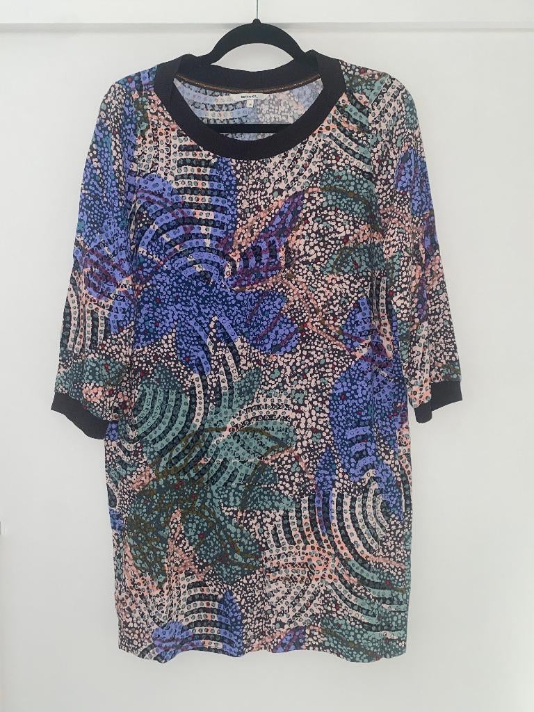 Sandwich dames kleurijk t-shirt dress jurk mt 36, Paars, Ophalen of Verzenden, Zo goed als nieuw, Knielengte