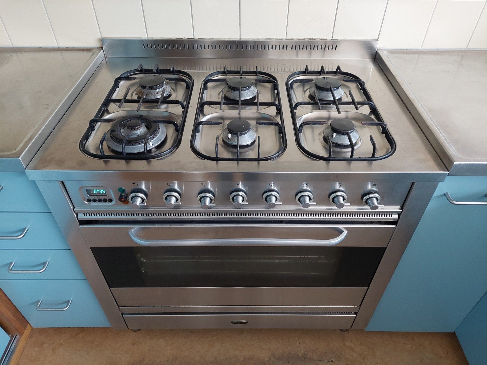 Boretti gasfornuis 6 pits met oven en accessoires, Ophalen, Gebruikt, 60 cm of meer, Gas