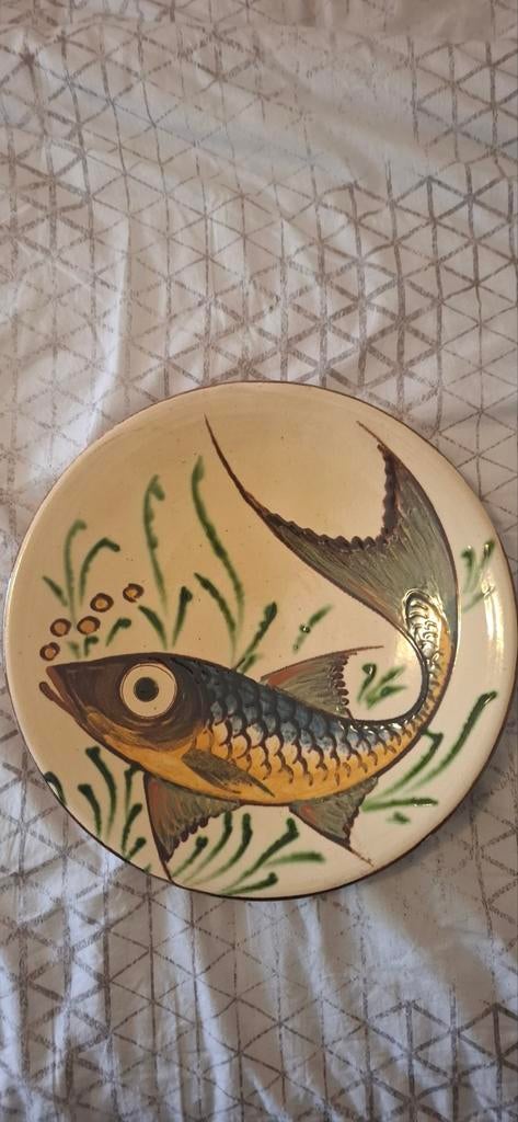 Vintage Puigdemont aardewerk schaal met visdecor, Antiek en Kunst, Antiek | Keramiek en Aardewerk, Ophalen of Verzenden
