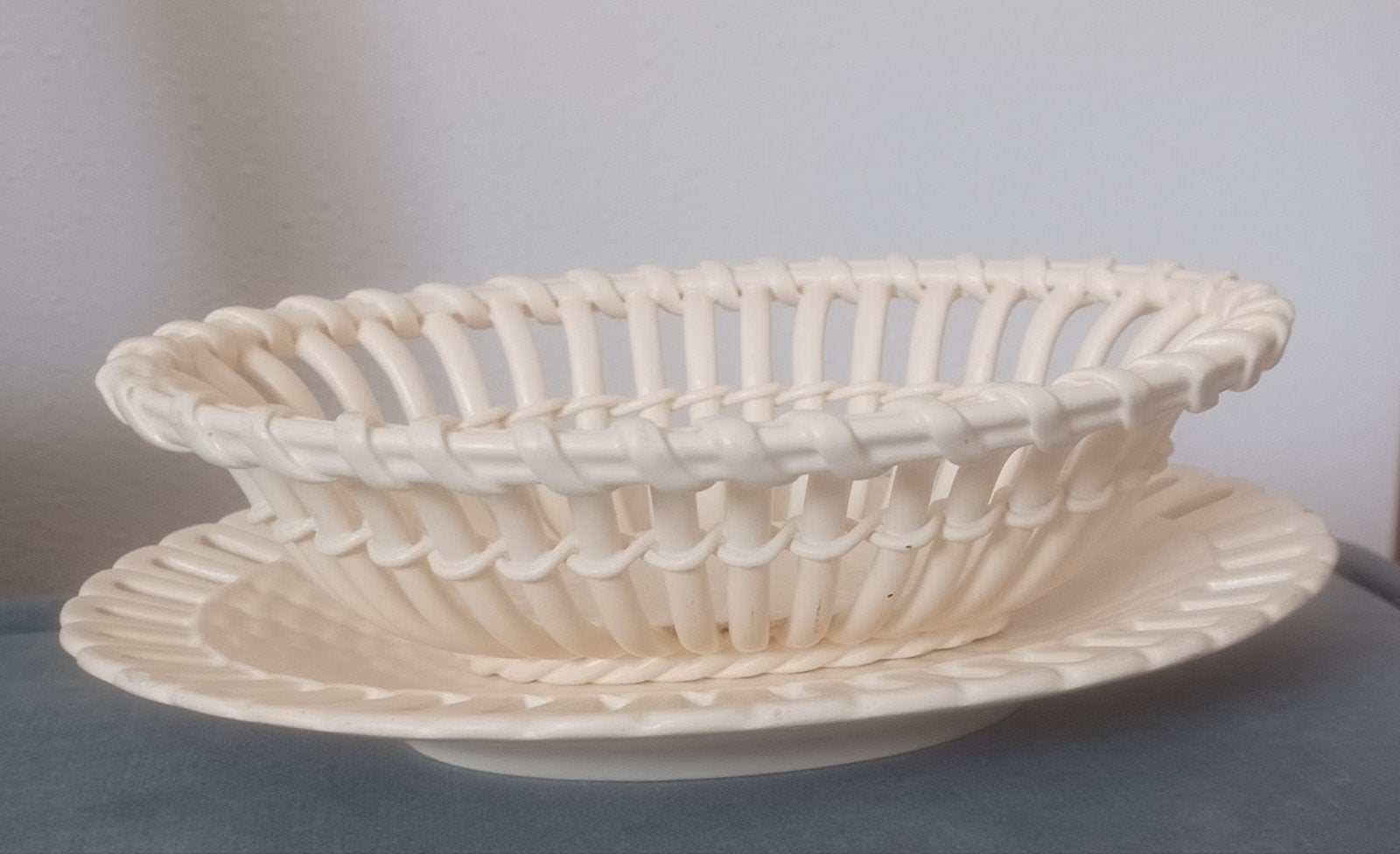 Waechtersbach antique creamware gevlochten porselein, Ophalen of Verzenden, Rond
