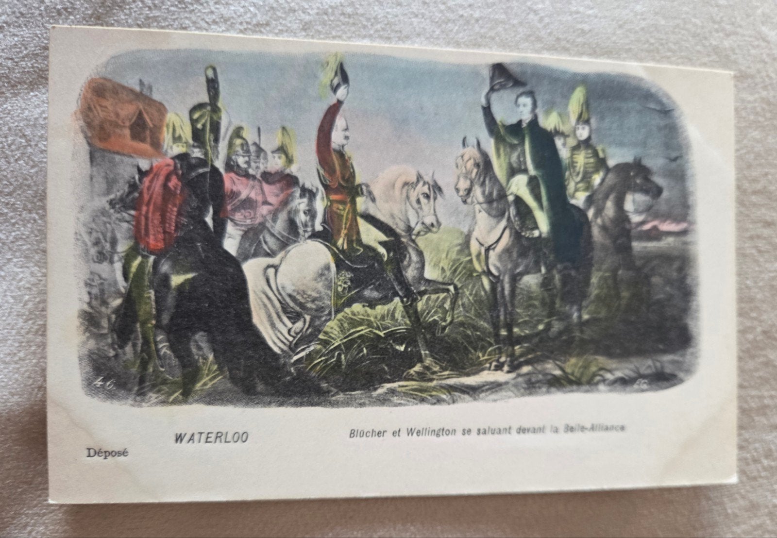 Oude ansichtkaart Slag bij Waterloo - Blücher & Wellington, Verzamelen, Verzenden, Voor 1920, Ongelopen, Politiek en Historie
