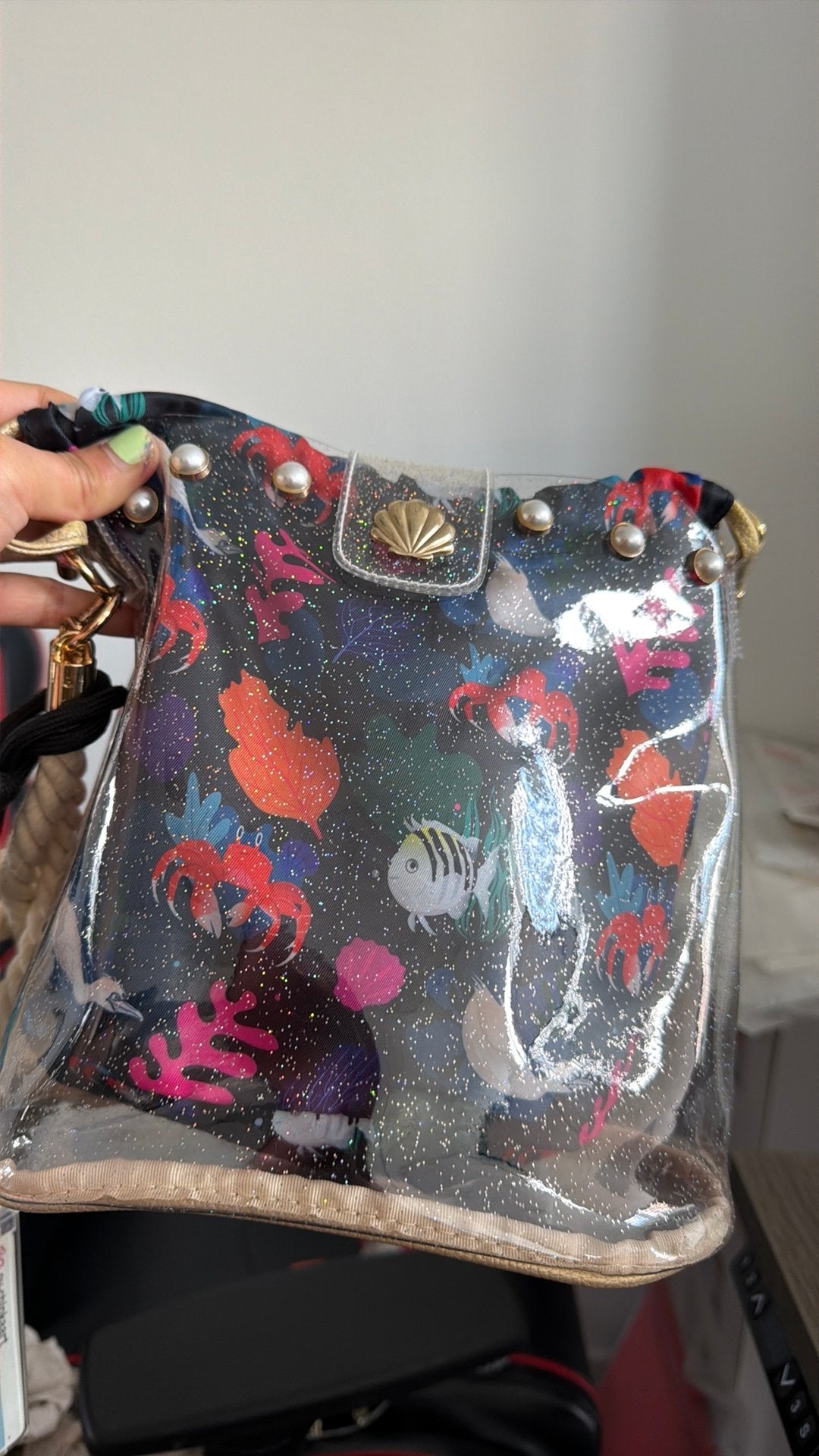 Disneyland Zeemeermin Mermaid tas transparant mooi nieuw, Ophalen of Verzenden, Overige figuren, Nieuw, Tas, Koffer of Zak