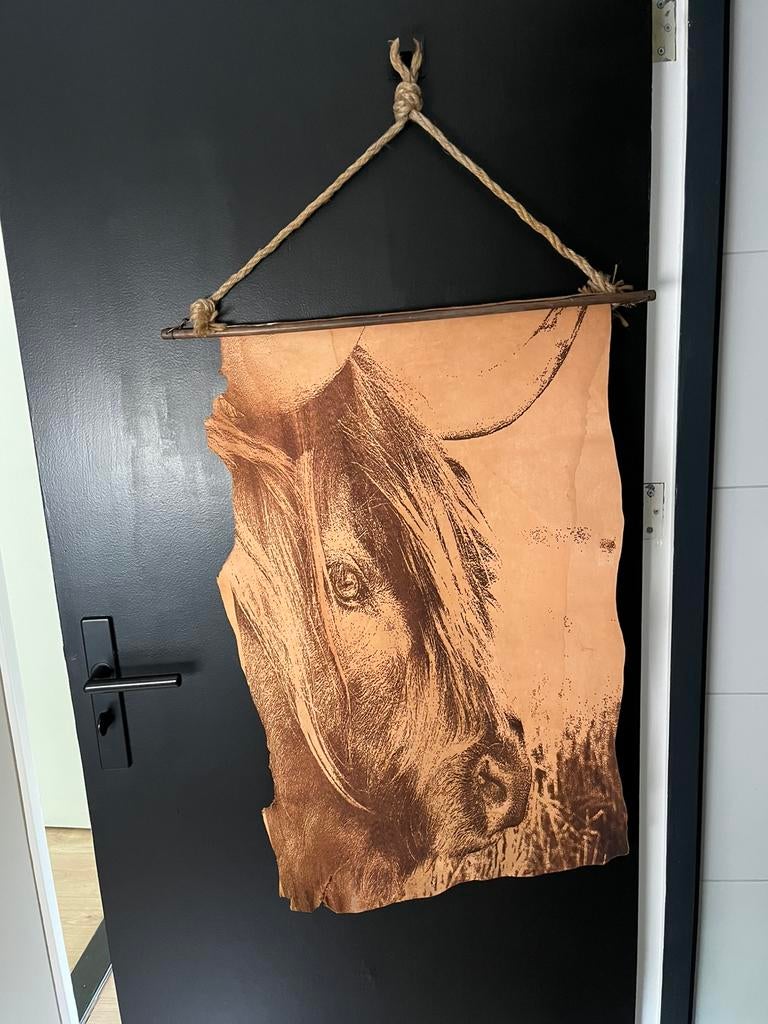 Leren doek met buffel (country stijl), Ophalen of Verzenden, Zo goed als nieuw