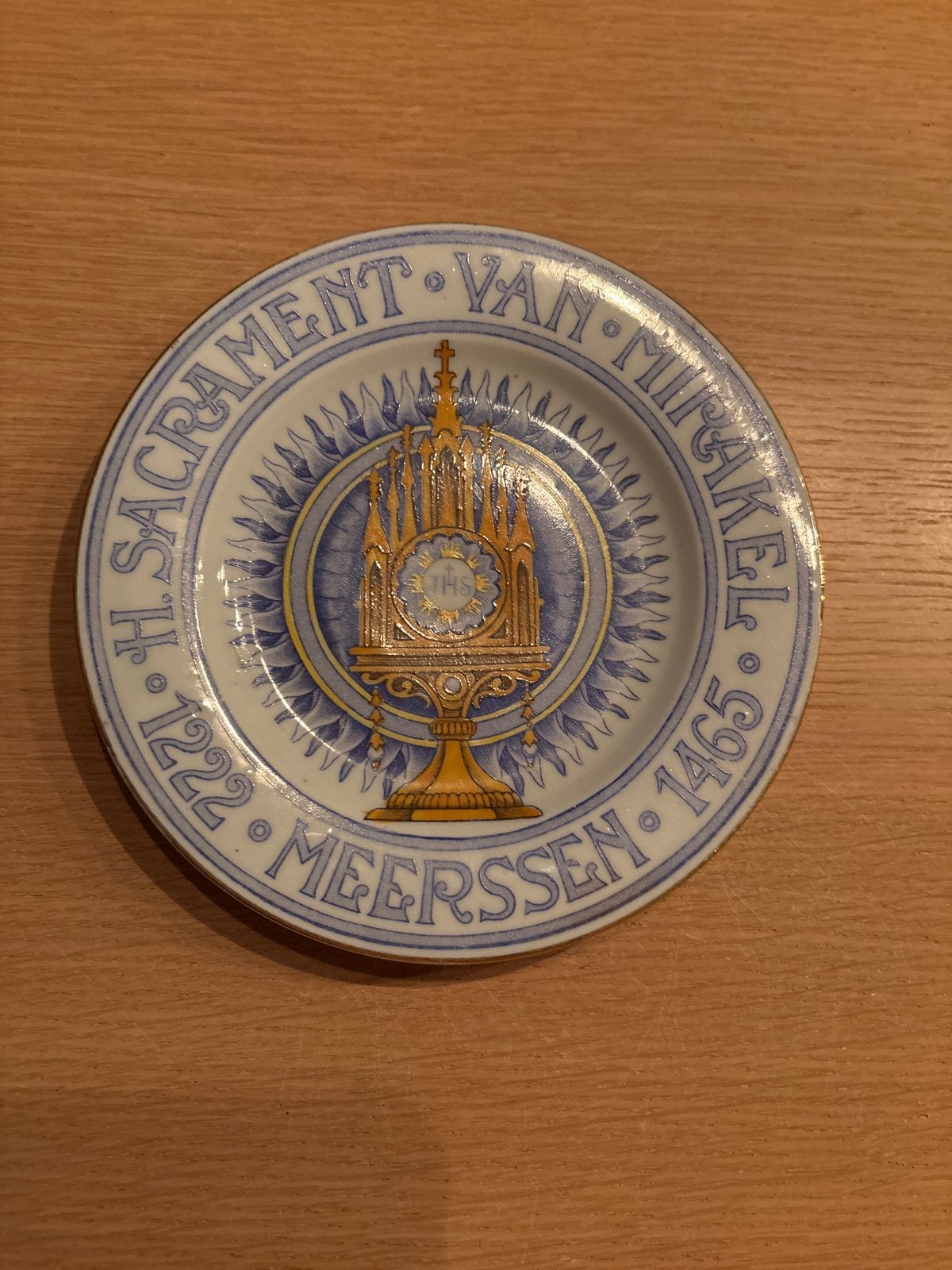 Antiek wandbord 'H. Sacrament van Mirakel Meerssen', Antiek en Kunst, Ophalen of Verzenden