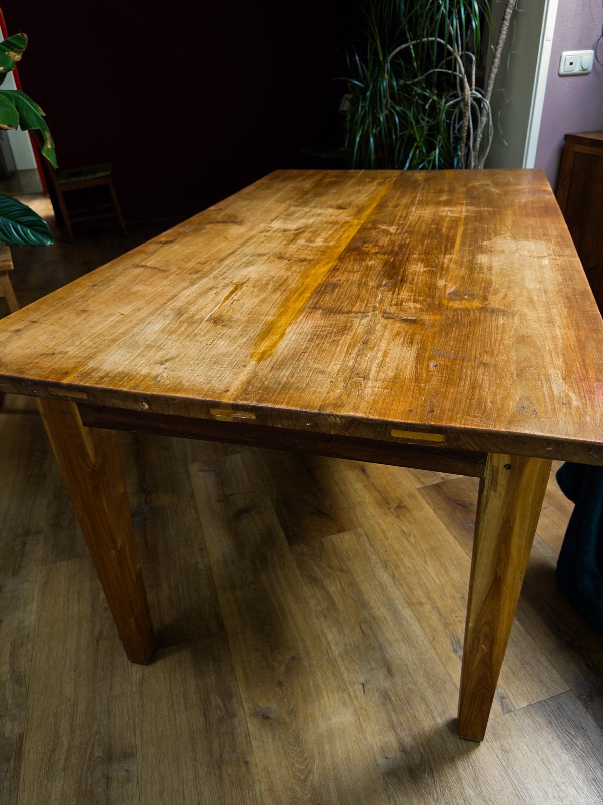 Robuuste houten eettafel met lades, Antiek en Kunst, Antiek | Meubels | Tafels, Ophalen