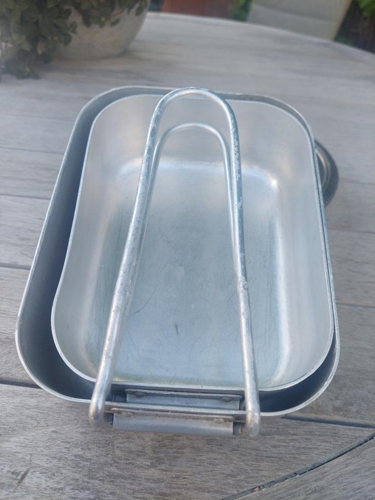Vintage aluminium mess kit - 2-delig, Ophalen of Verzenden, Gebruikt