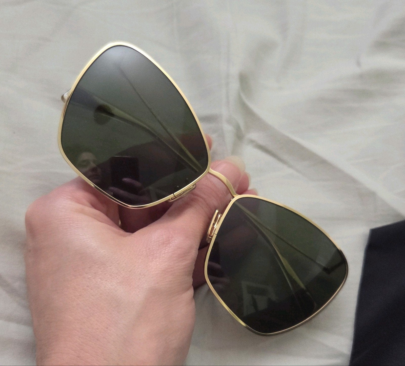 Celine zonnebril cat eye groene glazen gouden montuur, Overige merken, Zonnebril, Ophalen of Verzenden, Zo goed als nieuw