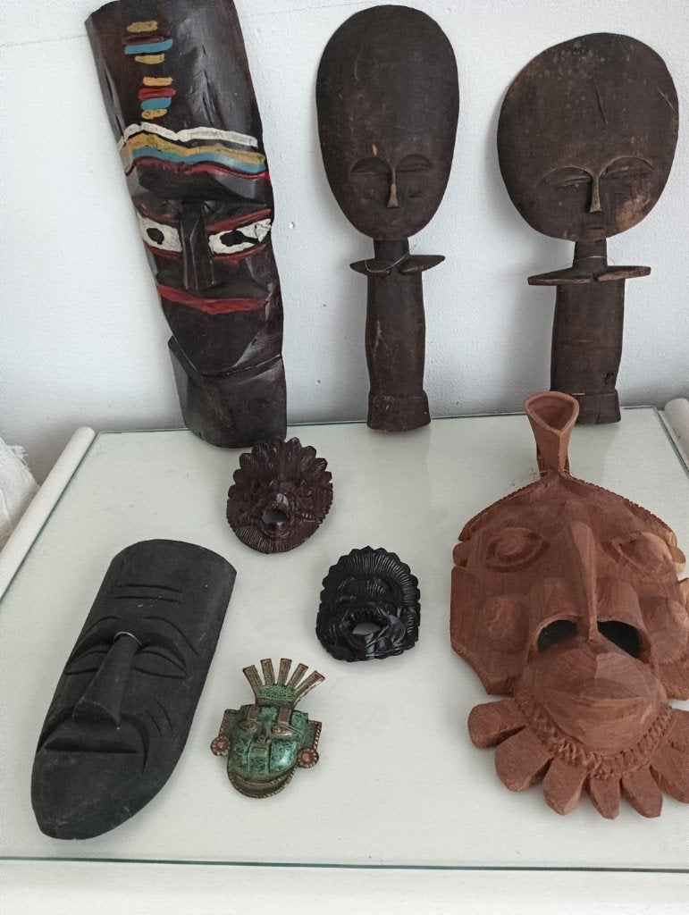 Maskers uit Bali, Mexico en Kenia, Antiek en Kunst, Kunst | Niet-Westerse kunst, Ophalen of Verzenden, Masker, Handgemaakt, Natuurlijk materiaal