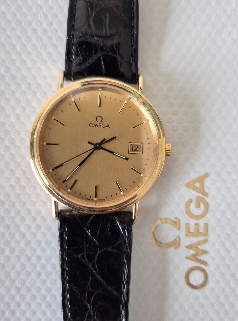 Omega Seamaster Jubilee., Leer, Polshorloge, Ophalen of Verzenden, Zo goed als nieuw