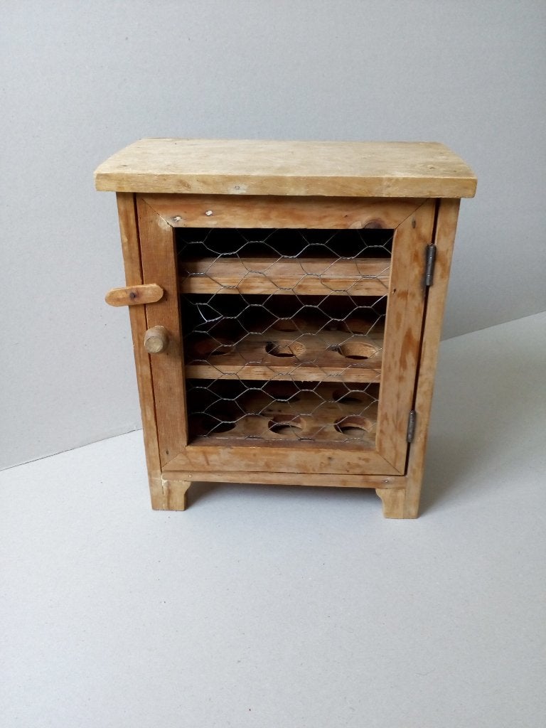 Brocante houten eierkastje met gaasdeur, Ophalen of Verzenden