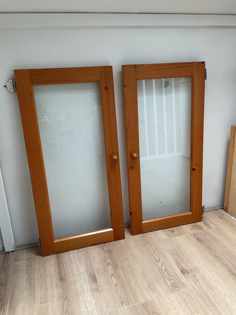 2x Lundia paneeldeur doorzichtig glas 80x40 incl bevestiging, Ophalen, Gebruikt, Minder dan 80 cm, Overige typen