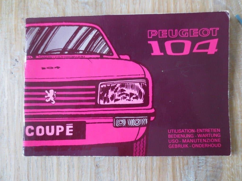 Instructieboekje/ Handleidingen Peugeot 104 Coupé. Z.g.a.n., Ophalen of Verzenden