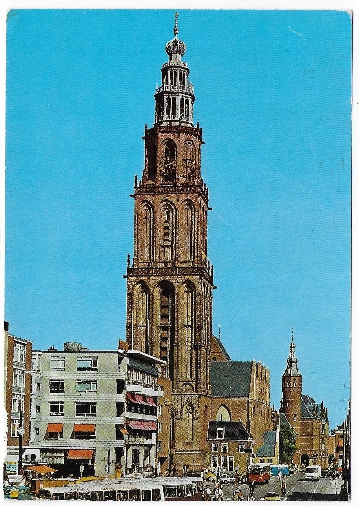 Groningen martinitoren Gelopen Ansichtkaart ( B4870 ), Ophalen of Verzenden, 1980 tot heden, Gelopen, Groningen