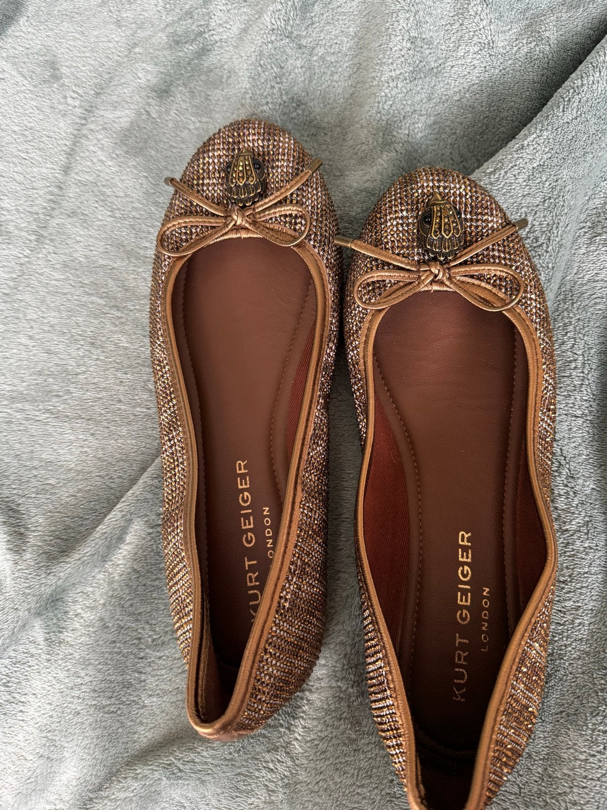 Kurt Geiger London schoenen - Zo goed als nieuw - Maat 38, Kleding | Dames, Ophalen of Verzenden, Zo goed als nieuw, Bruin, Ballerina's