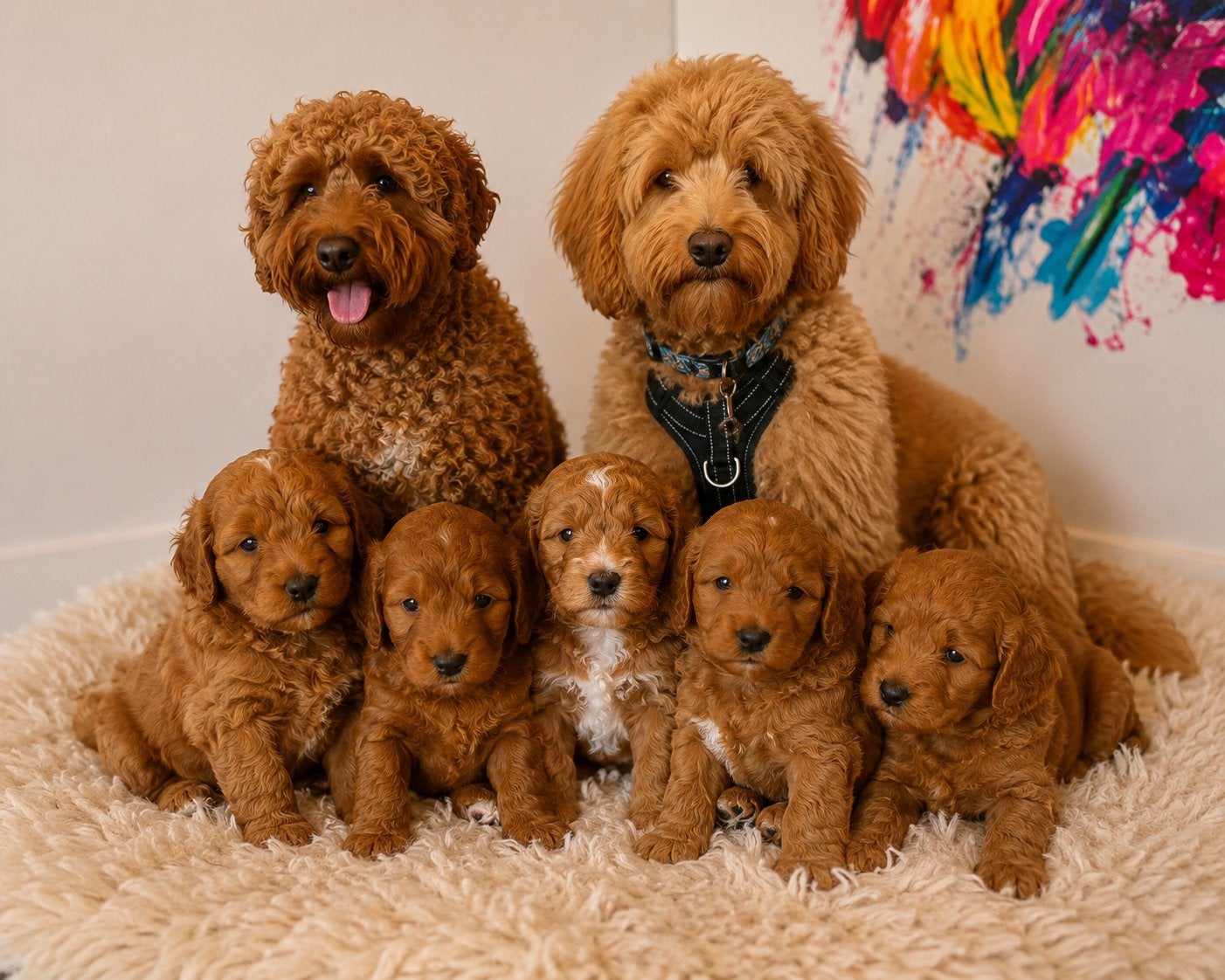 Australian labradoodle pups met stamboom, Parvo, 8 tot 15 weken, Meerdere, Meerdere dieren
