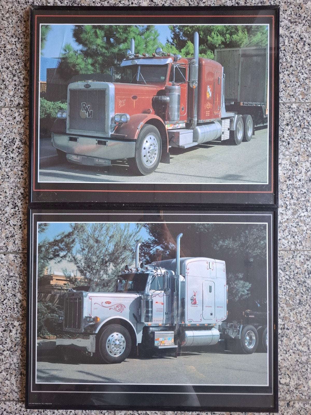 2x vrachtwagen poster met lijst te koop., Ophalen, Gebruikt, A1 t/m A3, Met lijst