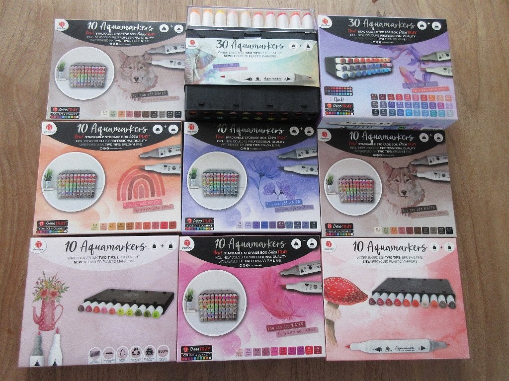 130 aquamarkers | brush & fine tip | twinmarkers, Ophalen of Verzenden, Nieuw, Potlood of Stift