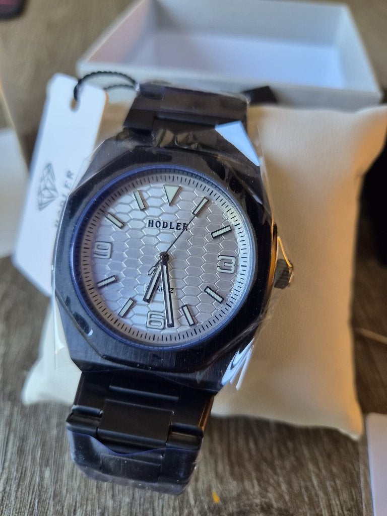 Horloge Hodler Zernez  Black/White, Overige merken, Staal, Staal, Polshorloge