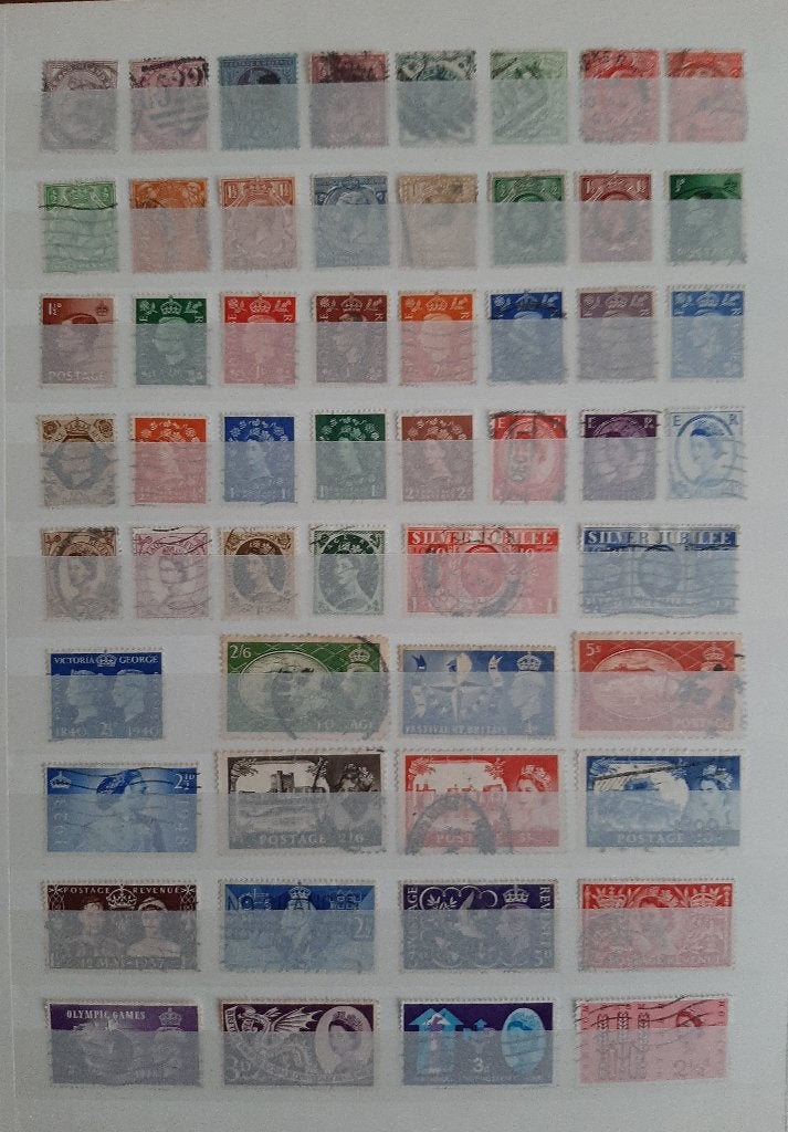 4 Kaarten Oude Klassieke Postzegels Engeland Nr 2 Gestempeld, Ophalen, Gestempeld