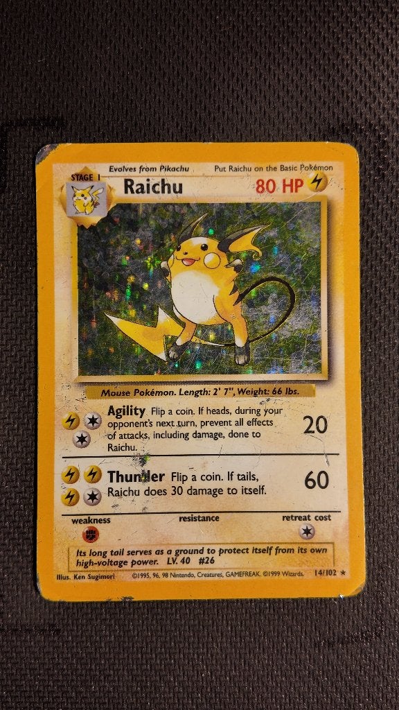 Raichu 14 Base | Pokemon kaart, Ophalen, Zo goed als nieuw, Losse kaart, Foil
