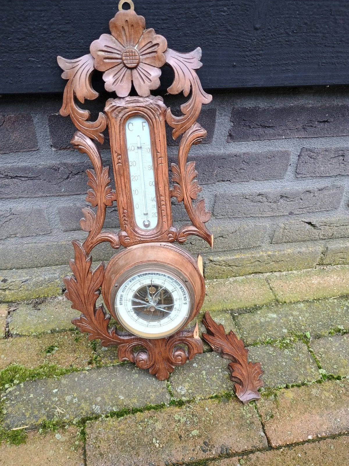 Antieke Barometer/Thermometer - Restauratieproject, Ophalen of Verzenden
