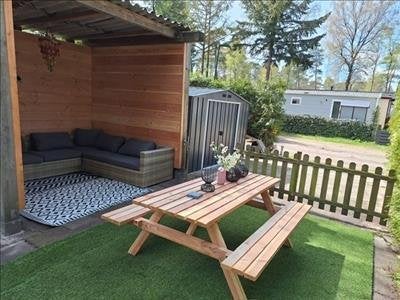 Vakantie Veluwe 6p stacaravan toplocatie Hoenderloo, Wasmachine, In bos, Recreatiepark