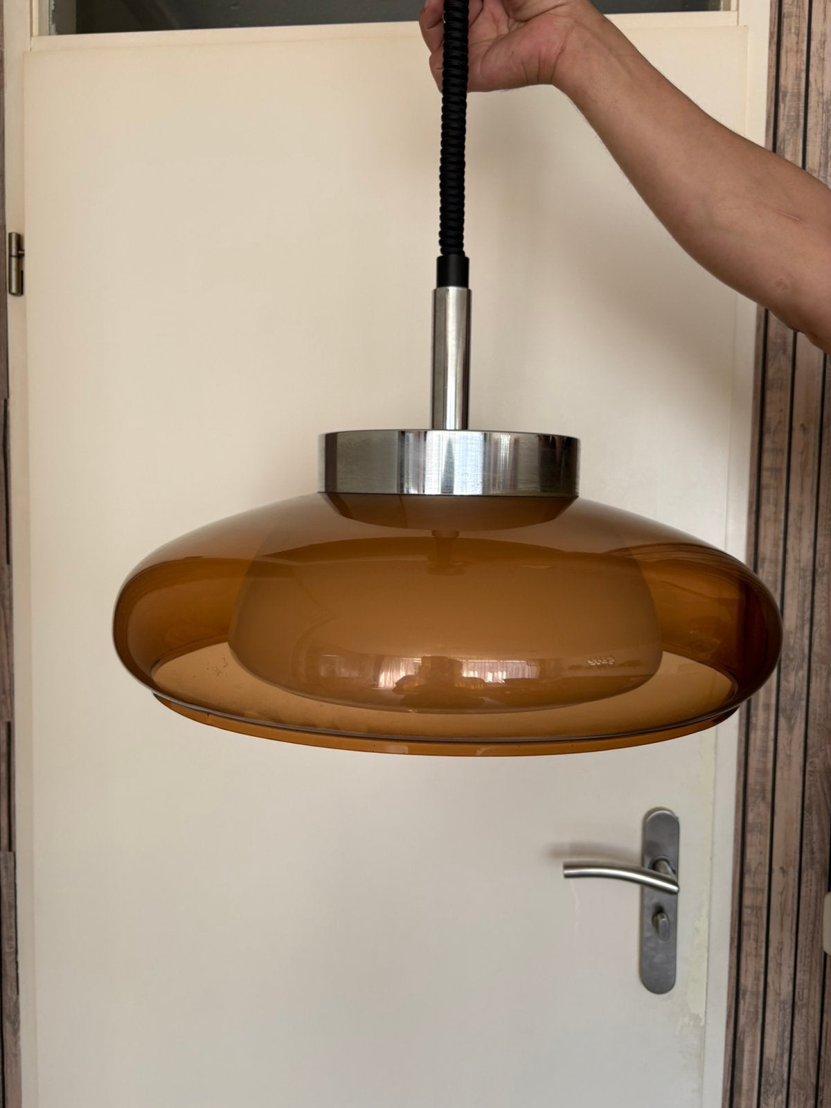 Space Age hanglamp van Dijkstra, Ophalen, Gebruikt, Kunststof, Minder dan 50 cm