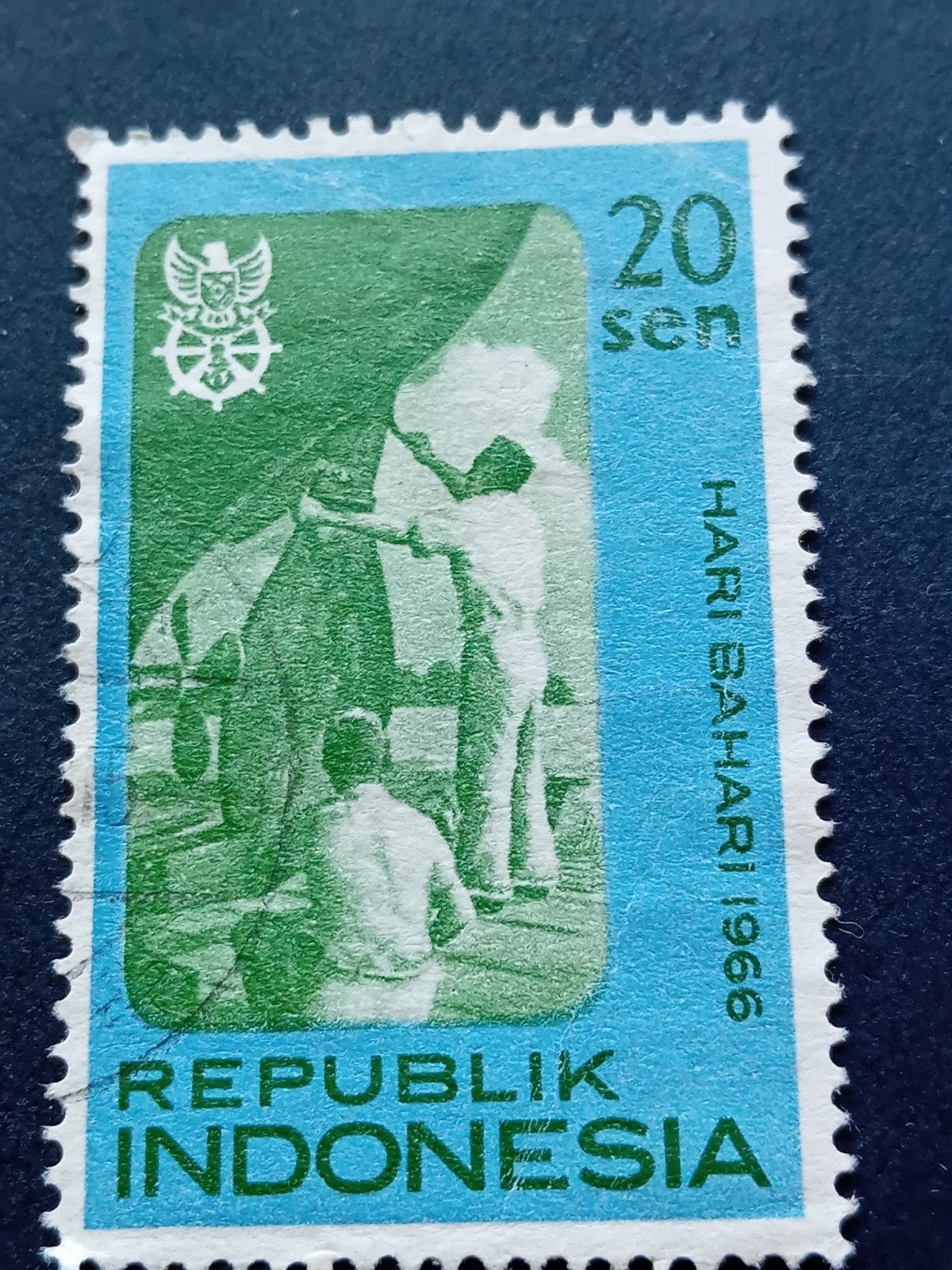 Indonesische postzegel 1966 - Hari Bahari 20 sen, Ophalen of Verzenden, Zuidoost-Azië