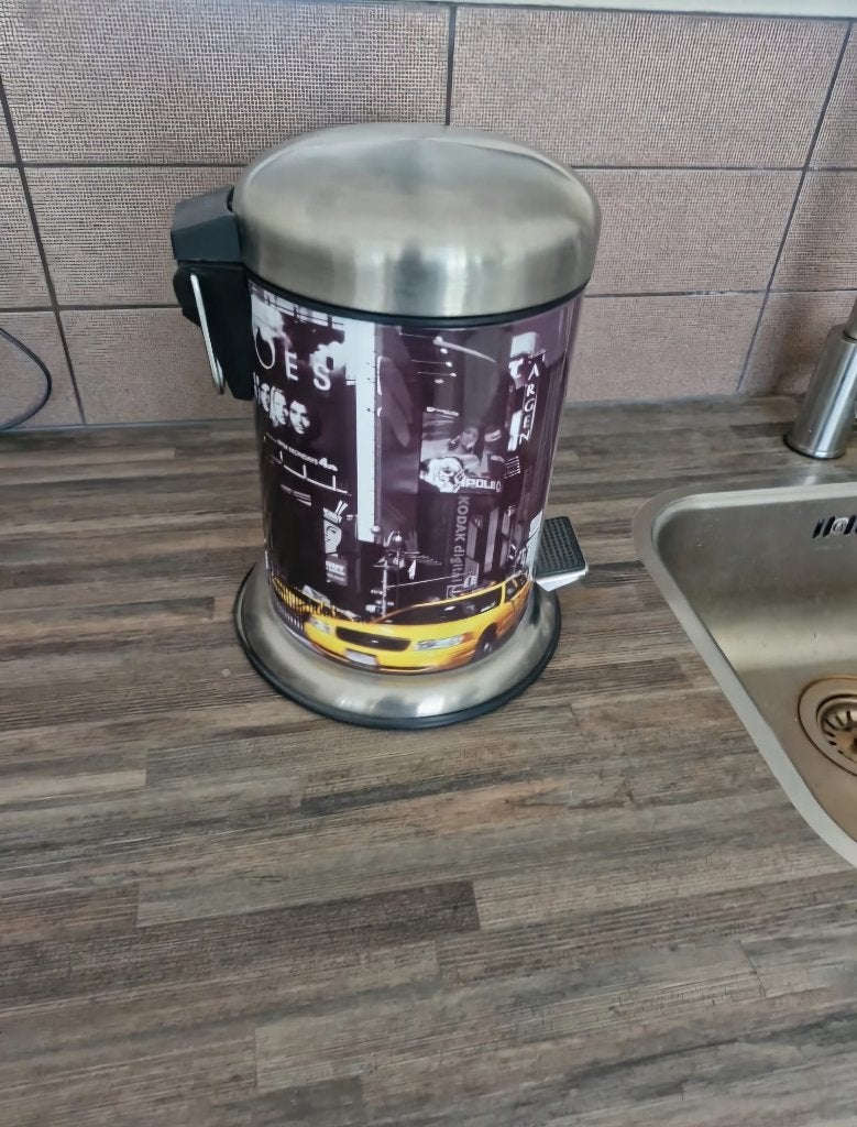 prullenbak, Ophalen, Met pedaal, Zo goed als nieuw, Minder dan 10 liter