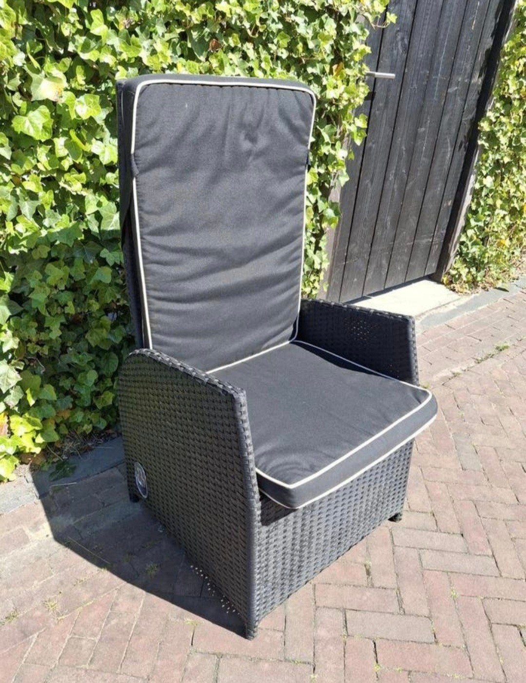 Verstelbare Wicker Tuinstoel met Kussen, Tuin en Terras, Ophalen, Gebruikt