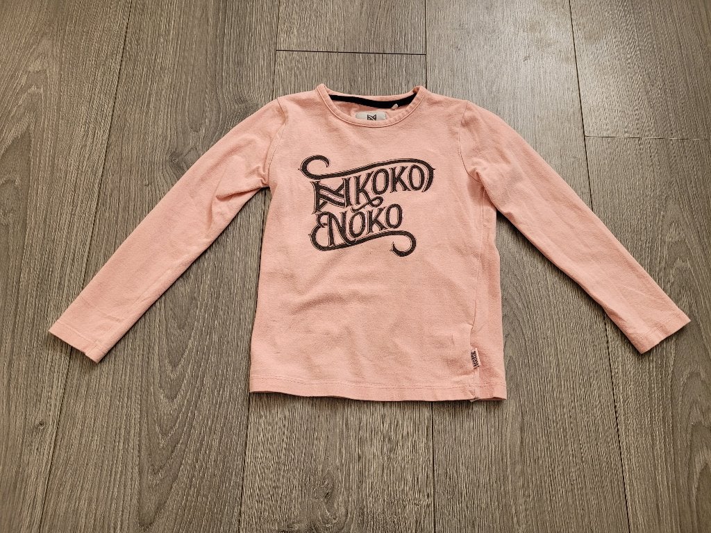 KOKO NOKO roze longsleeve met opdruk maat 104 ~ TH2057, Kinderen en Baby's, Meisje, Ophalen of Verzenden, Zo goed als nieuw, Shirt of Longsleeve